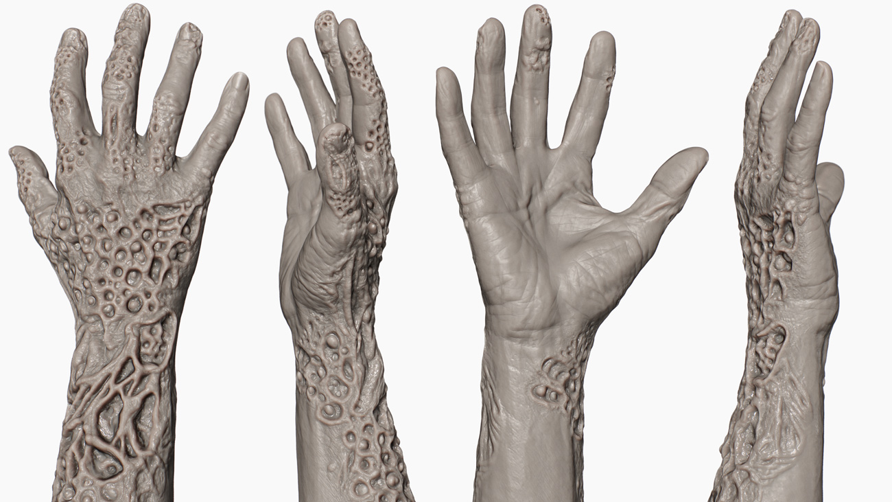 Download zombie hand and arm 3d model 